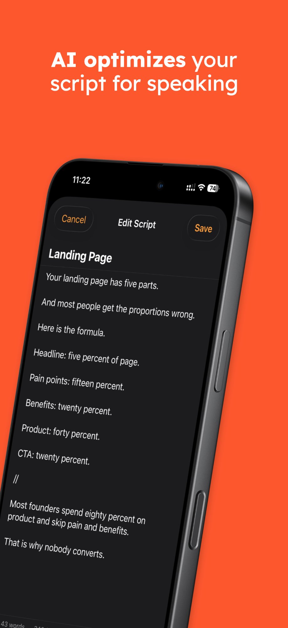 AI script optimization